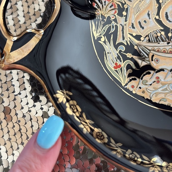 Hand painted with 24K gold display Rhodes Island candy dish/display piece Greece - Picture 6 of 13